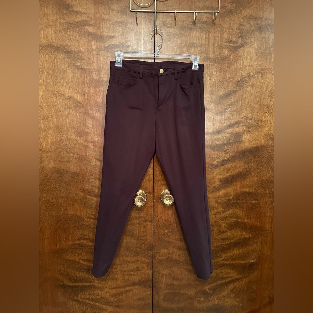 Michael Kors Tapered Leg Leggings Womens 8 Brown Viscose Stretch Jegging EUC